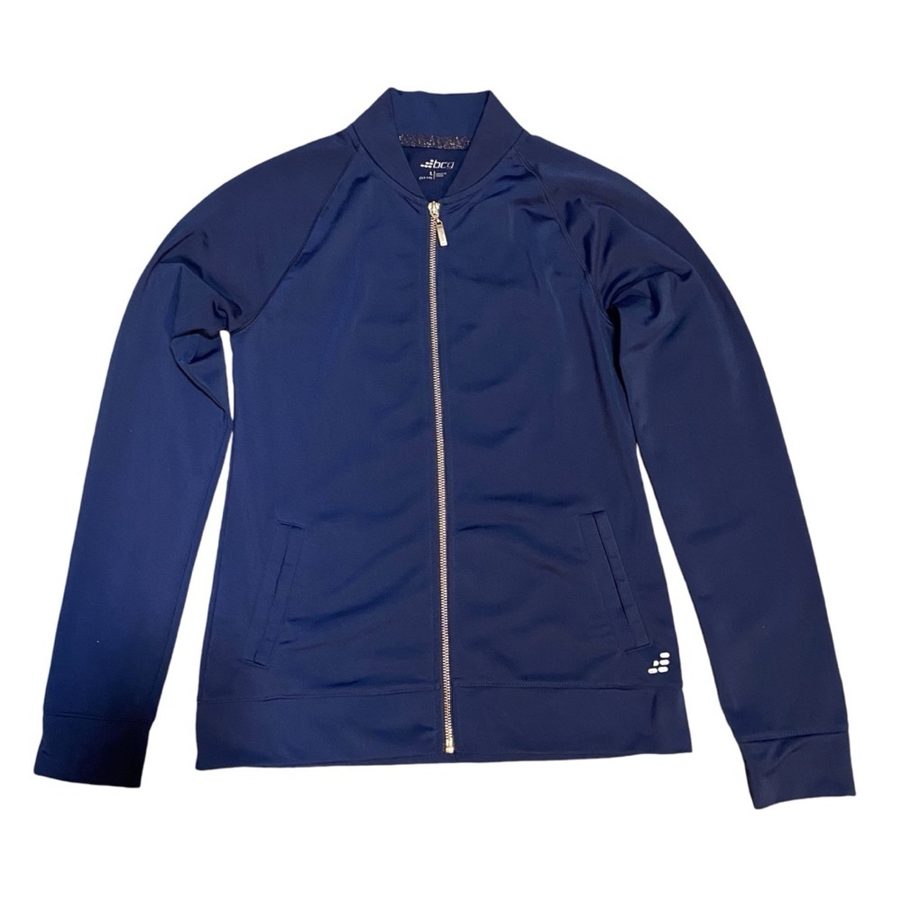 Blue jacket, with zipper, size L (12/-14)